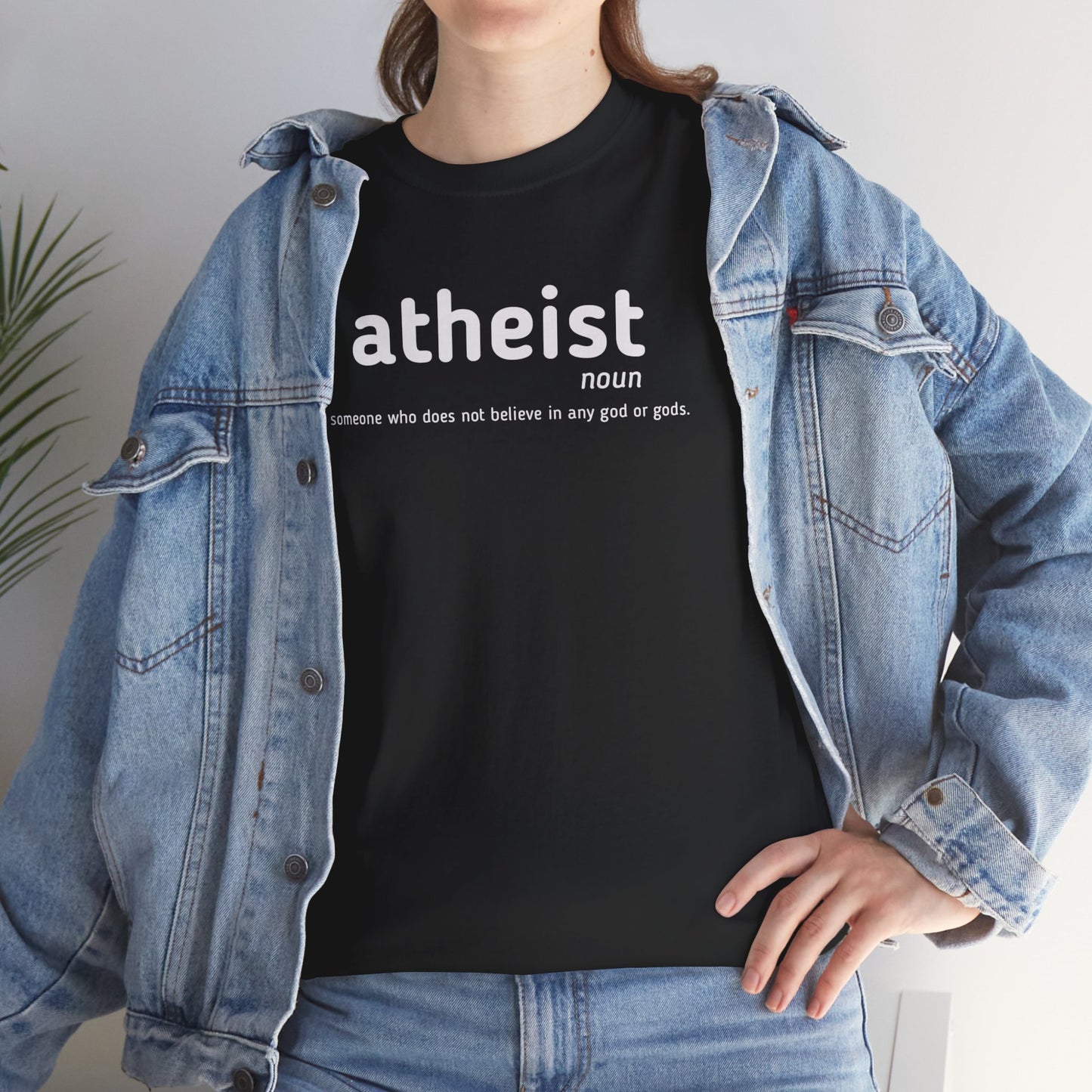 Atheist Definition Tee — "atheist: someone who does not believe in any god or gods" Cotton Shirt