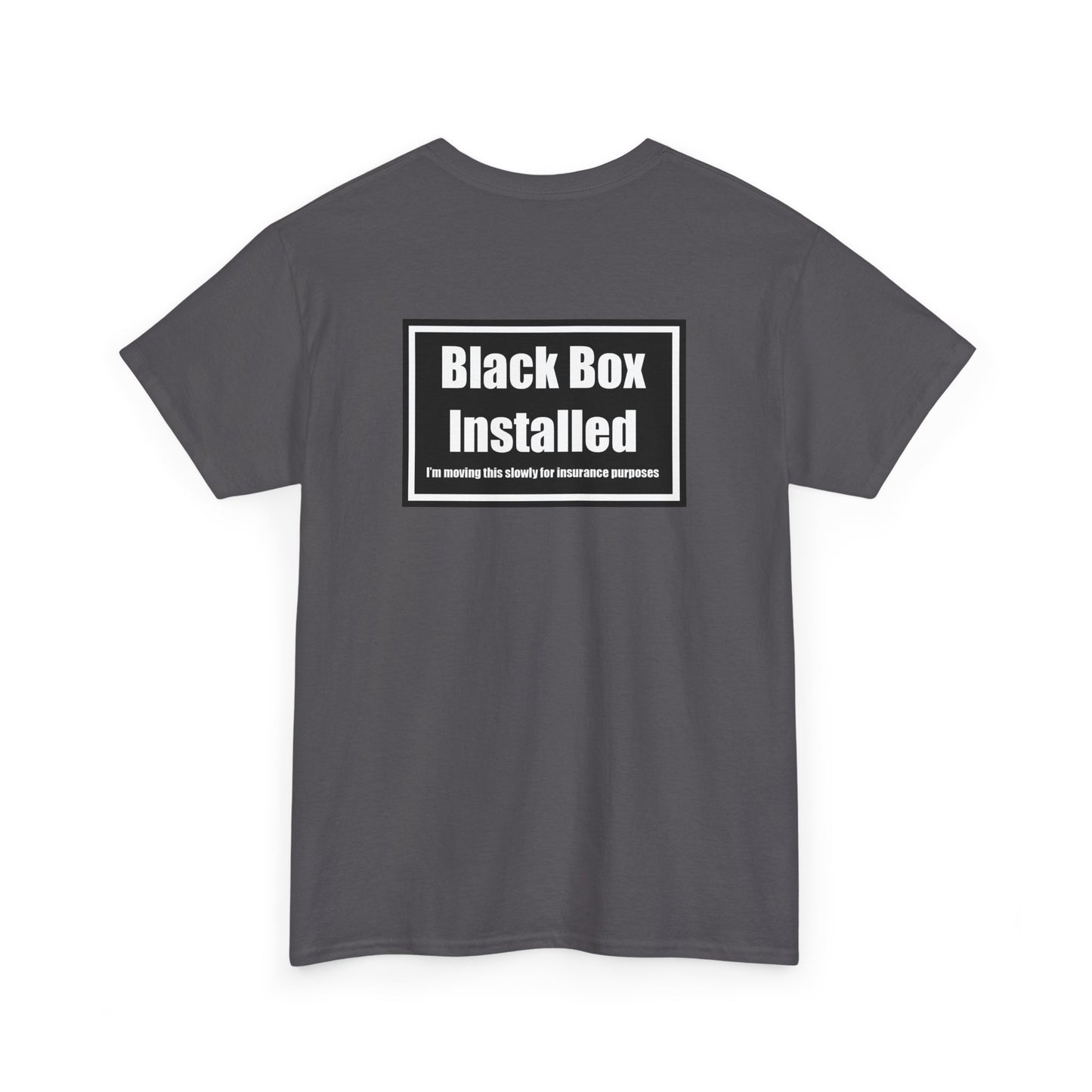Black Box Installed, Back Design, Unisex Heavy Cotton Tee – Humor, Gifting, Casual Wear, Everyday Statements
