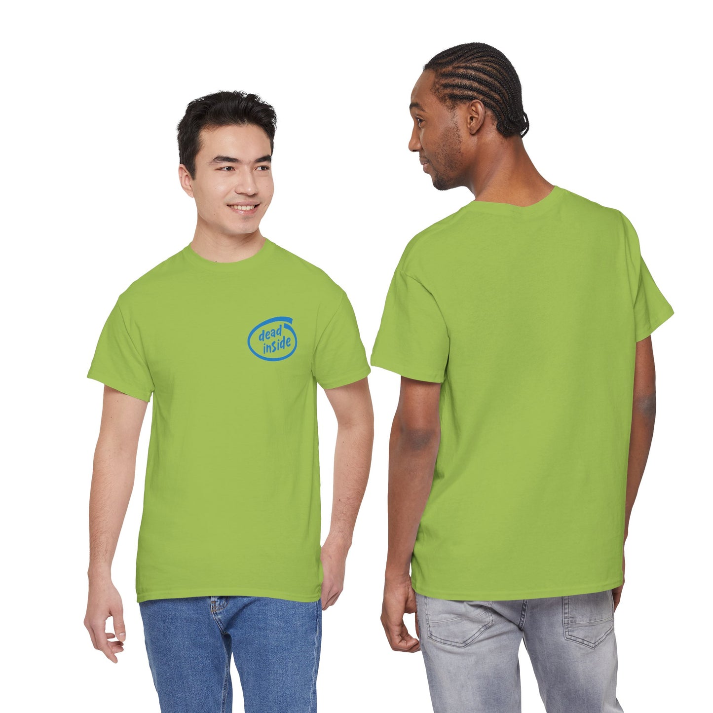 dead inside chest logo T-Shirt | minimalist blue graphic tee humour funny