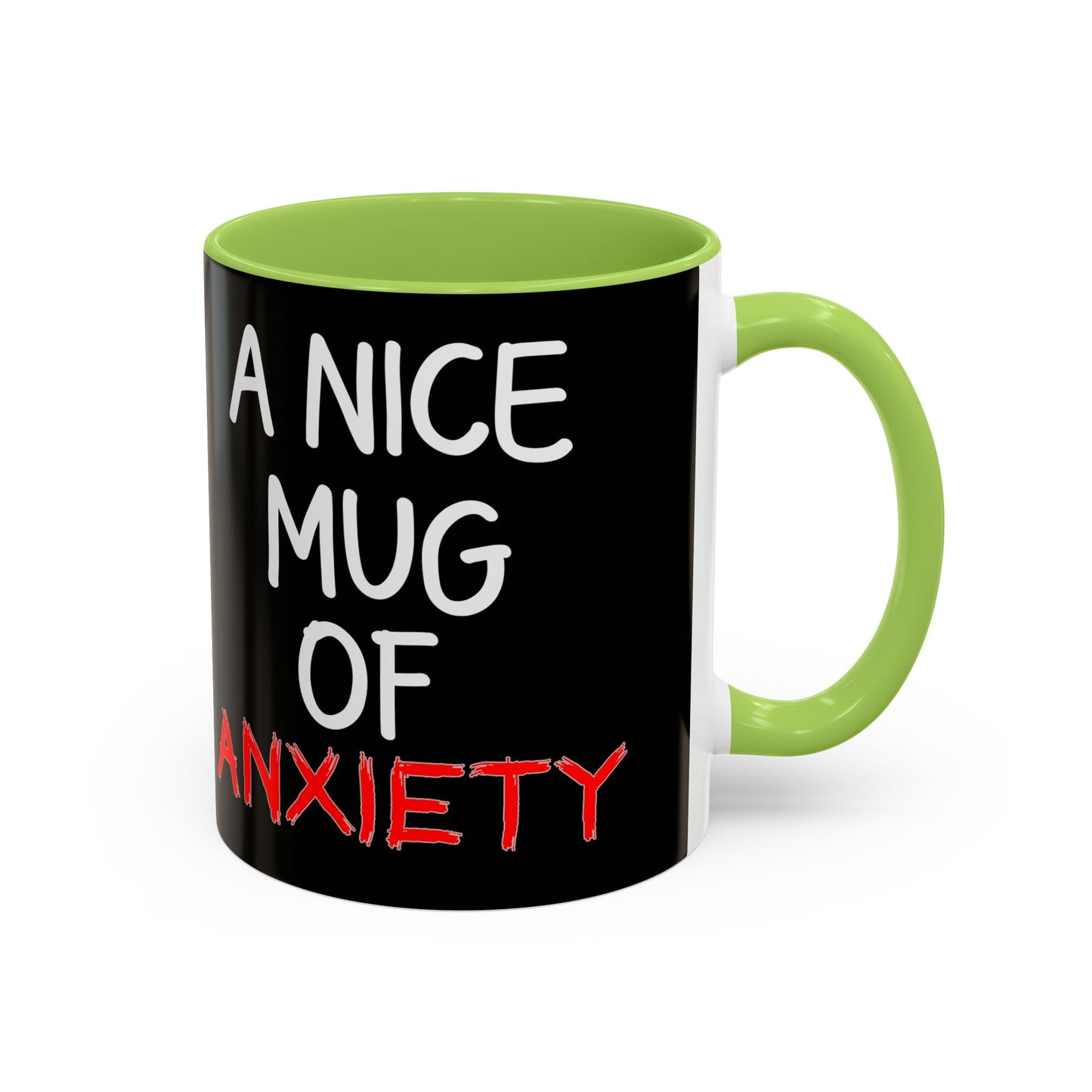 Coffee Mug — "A Nice Mug of Anxiety" Black Accent Ceramic Mug