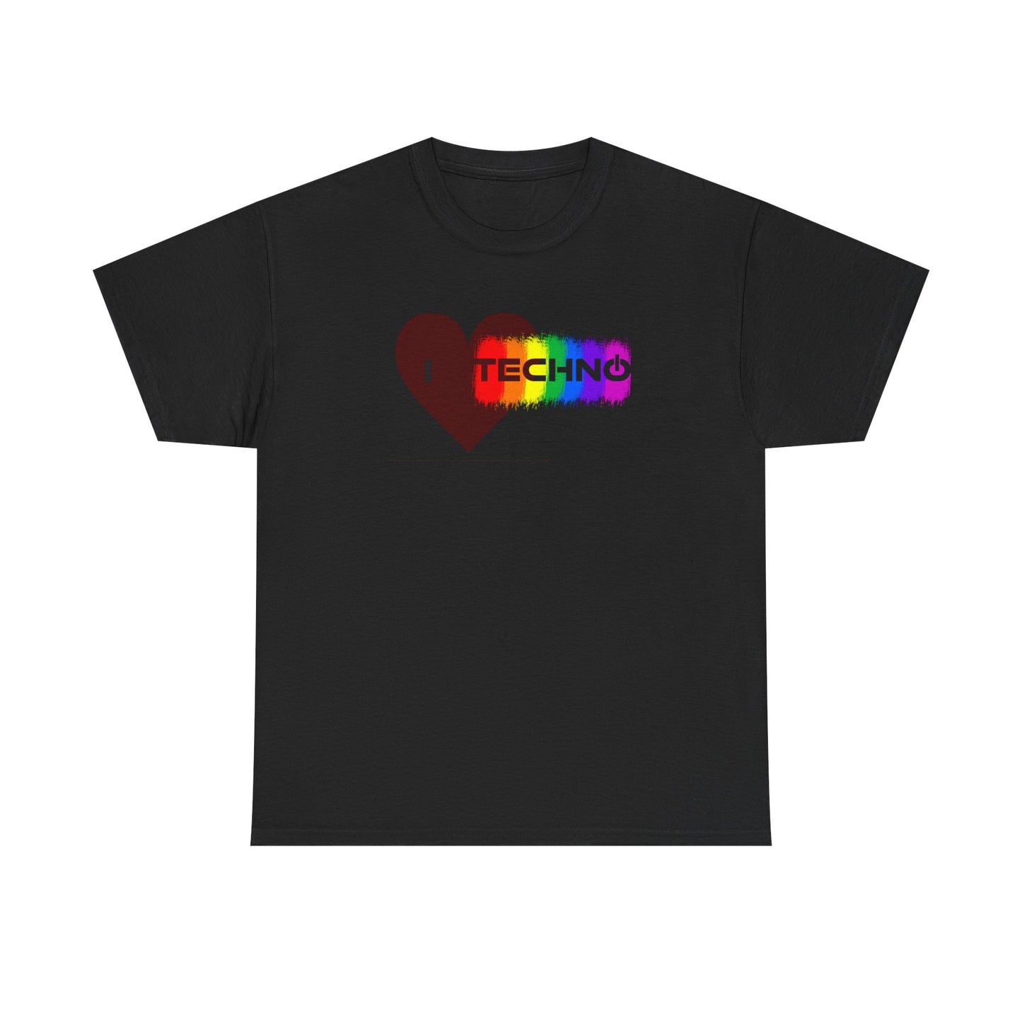 Techno Heart T-Shirt — Rainbow Rave Music Tee
