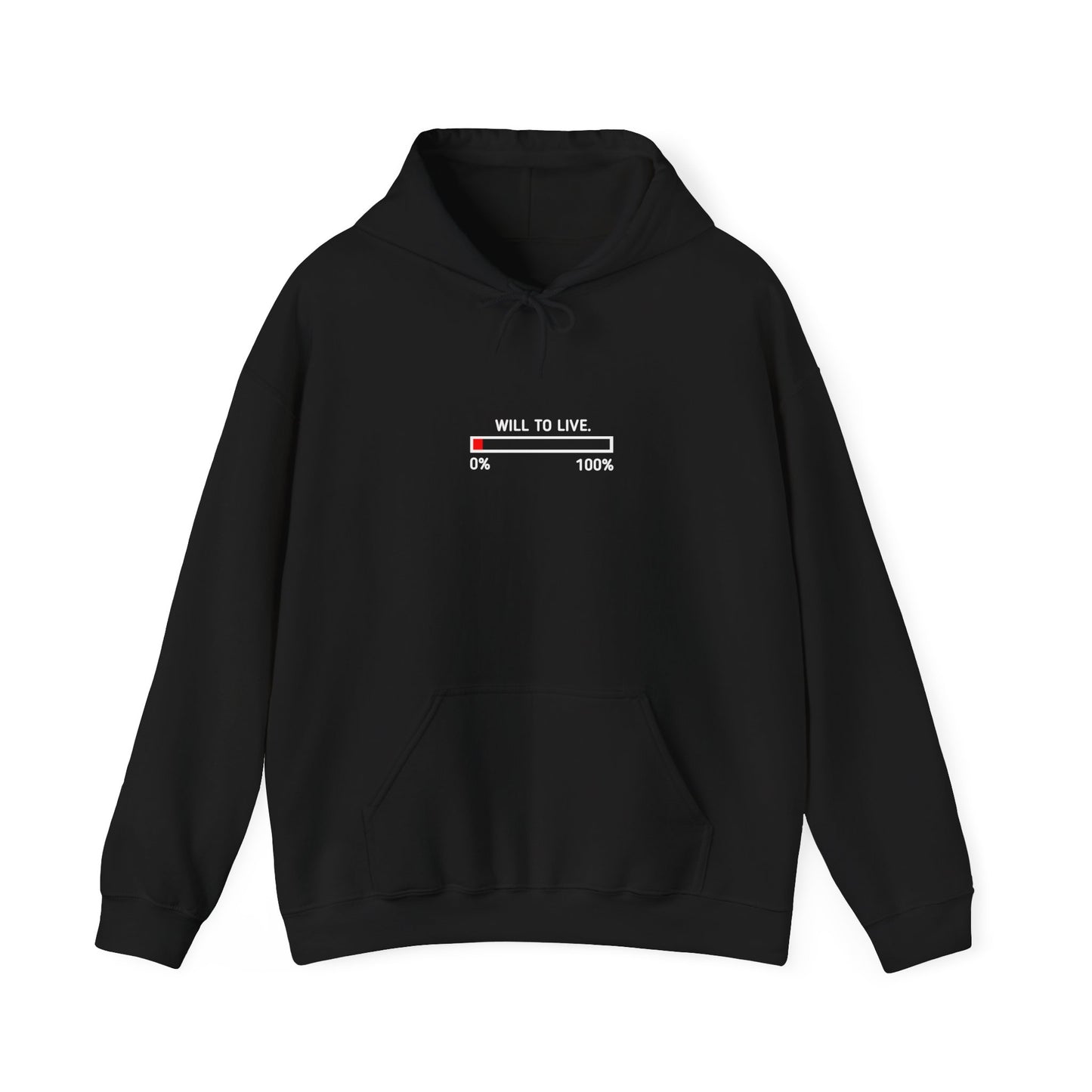 "Will To Live" Loading Hoodie — Minimalist Progress Bar Sweatshirt
