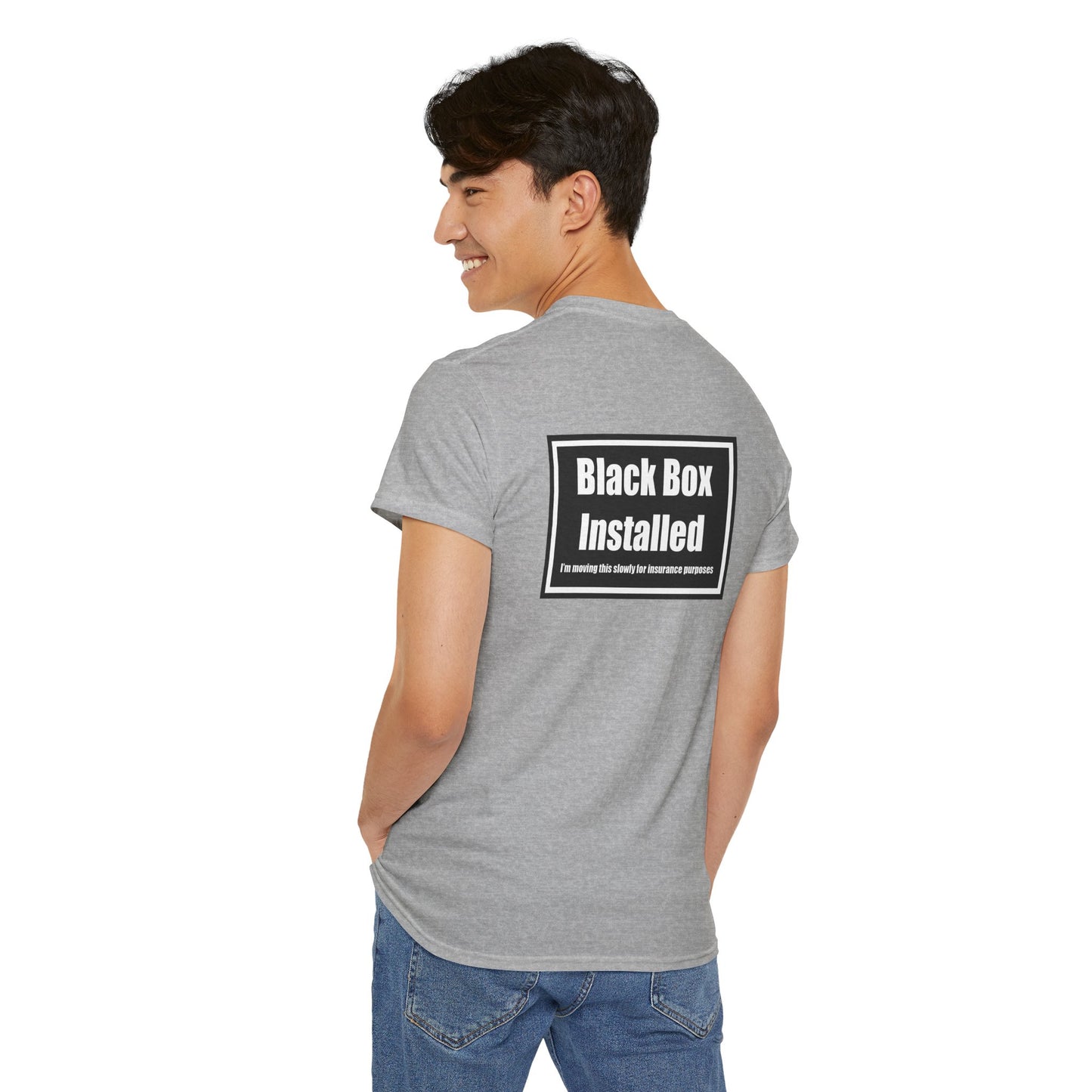 Black Box Installed, Back Design, Unisex Heavy Cotton Tee – Humor, Gifting, Casual Wear, Everyday Statements
