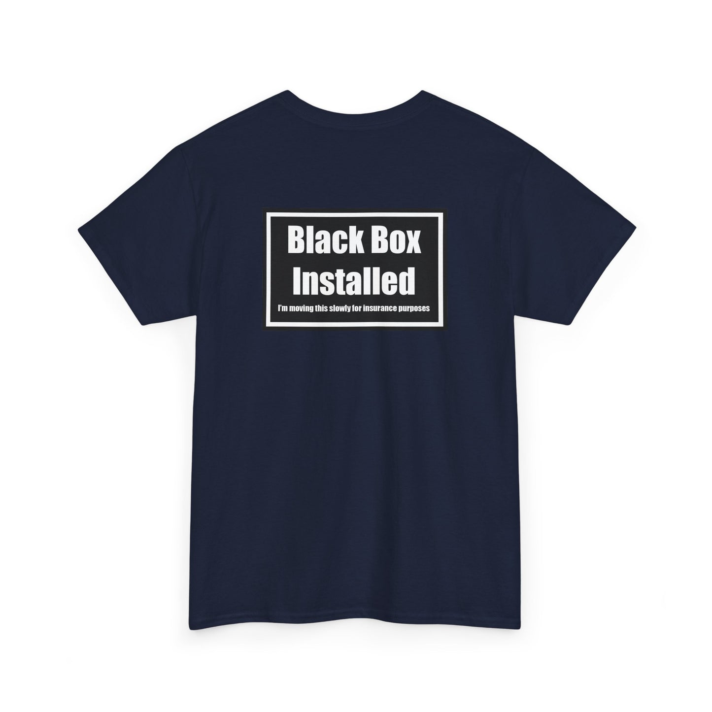 Black Box Installed, Back Design, Unisex Heavy Cotton Tee – Humor, Gifting, Casual Wear, Everyday Statements