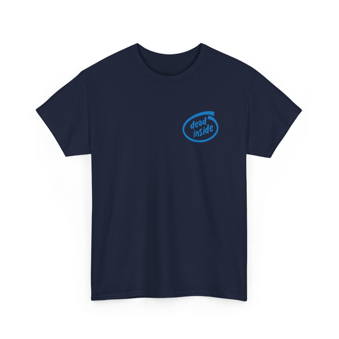 dead inside chest logo T-Shirt | minimalist blue graphic tee humour funny