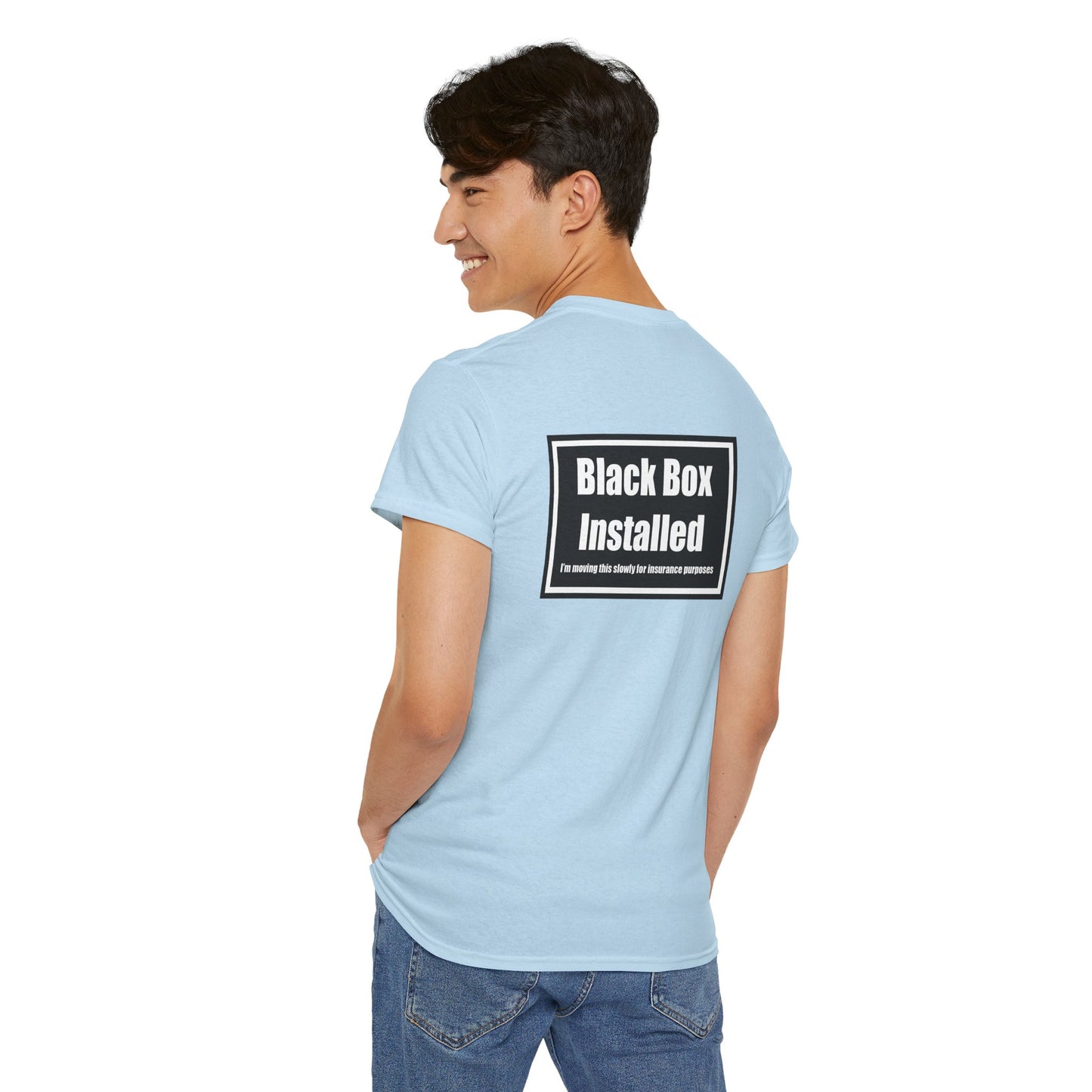 Black Box Installed, Back Design, Unisex Heavy Cotton Tee – Humor, Gifting, Casual Wear, Everyday Statements