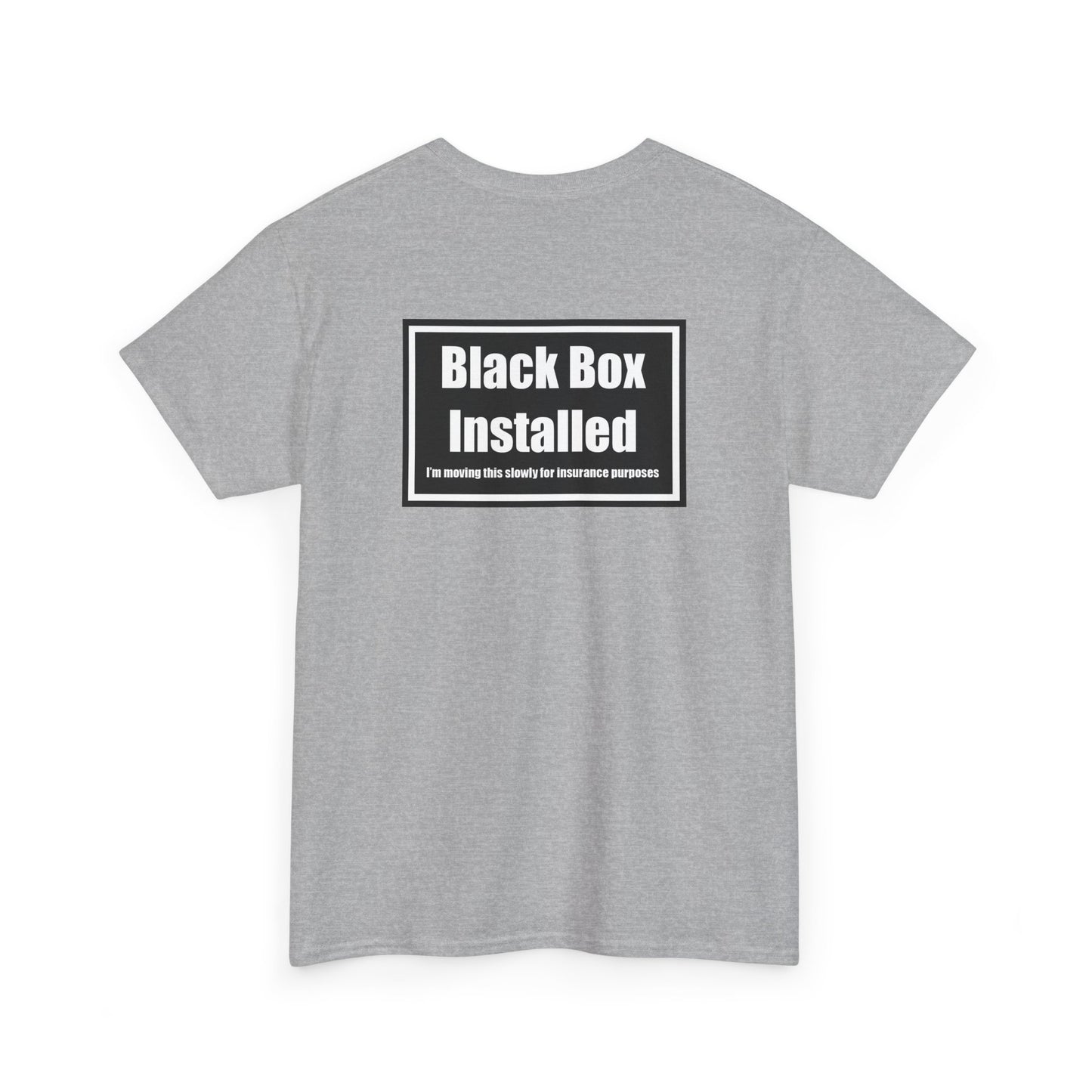 Black Box Installed, Back Design, Unisex Heavy Cotton Tee – Humor, Gifting, Casual Wear, Everyday Statements