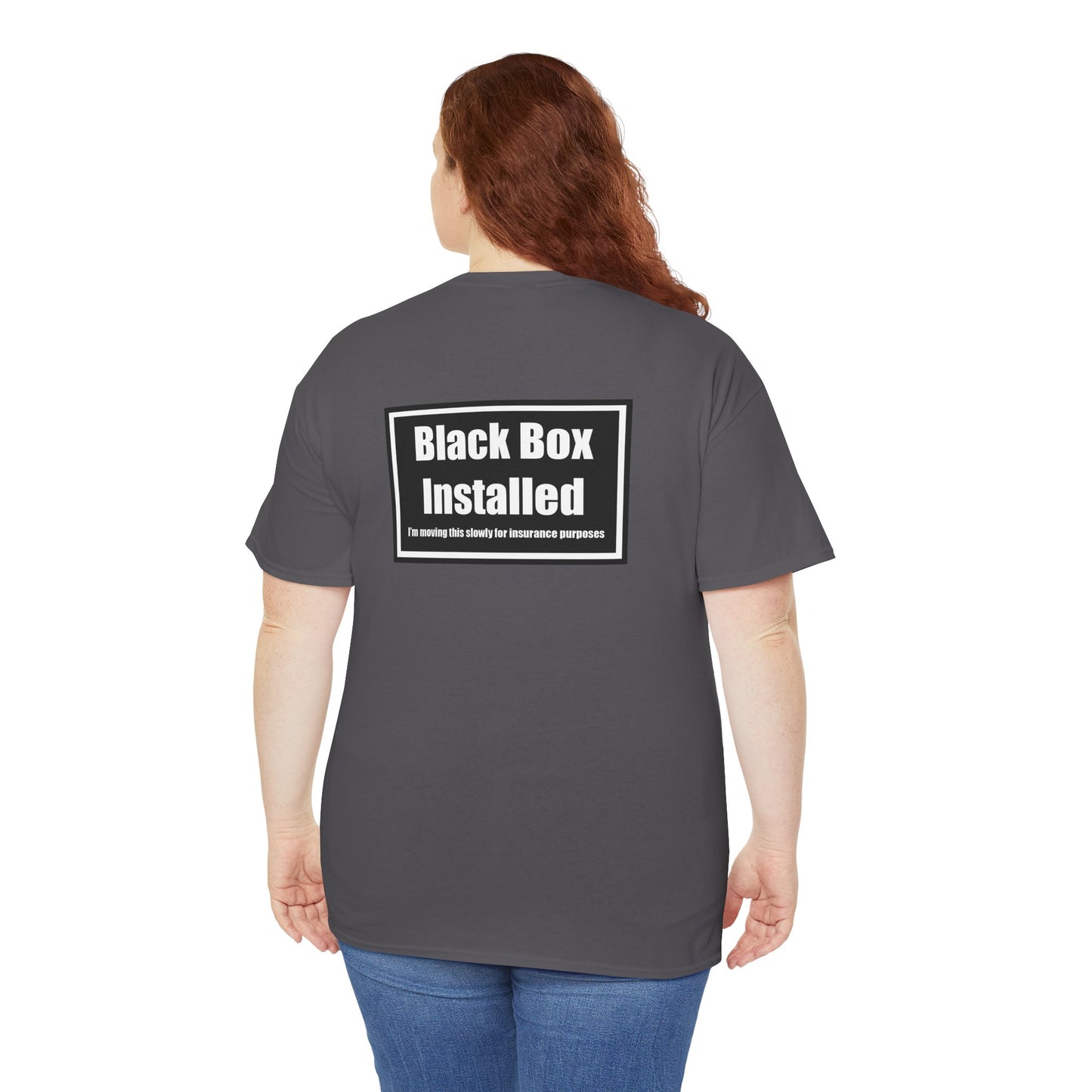 Black Box Installed, Back Design, Unisex Heavy Cotton Tee – Humor, Gifting, Casual Wear, Everyday Statements