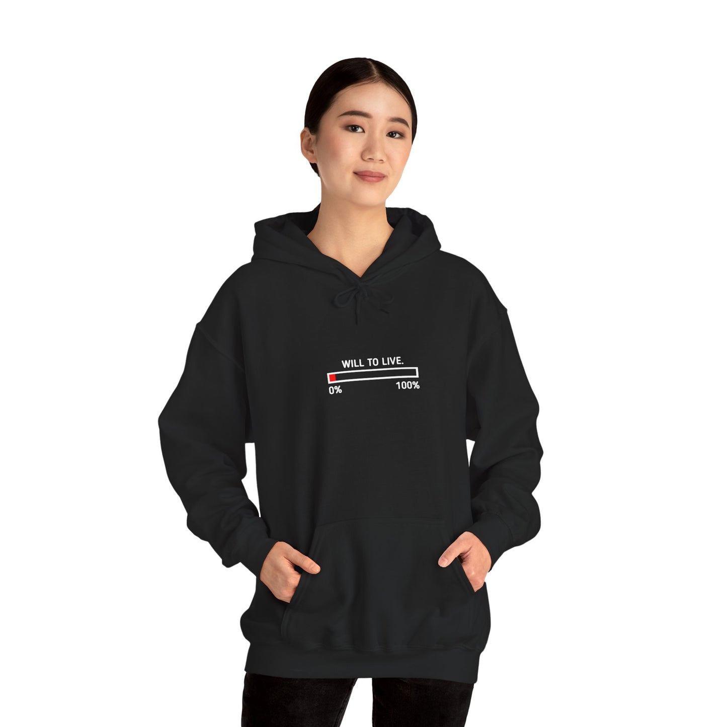 "Will To Live" Loading Hoodie — Minimalist Progress Bar Sweatshirt