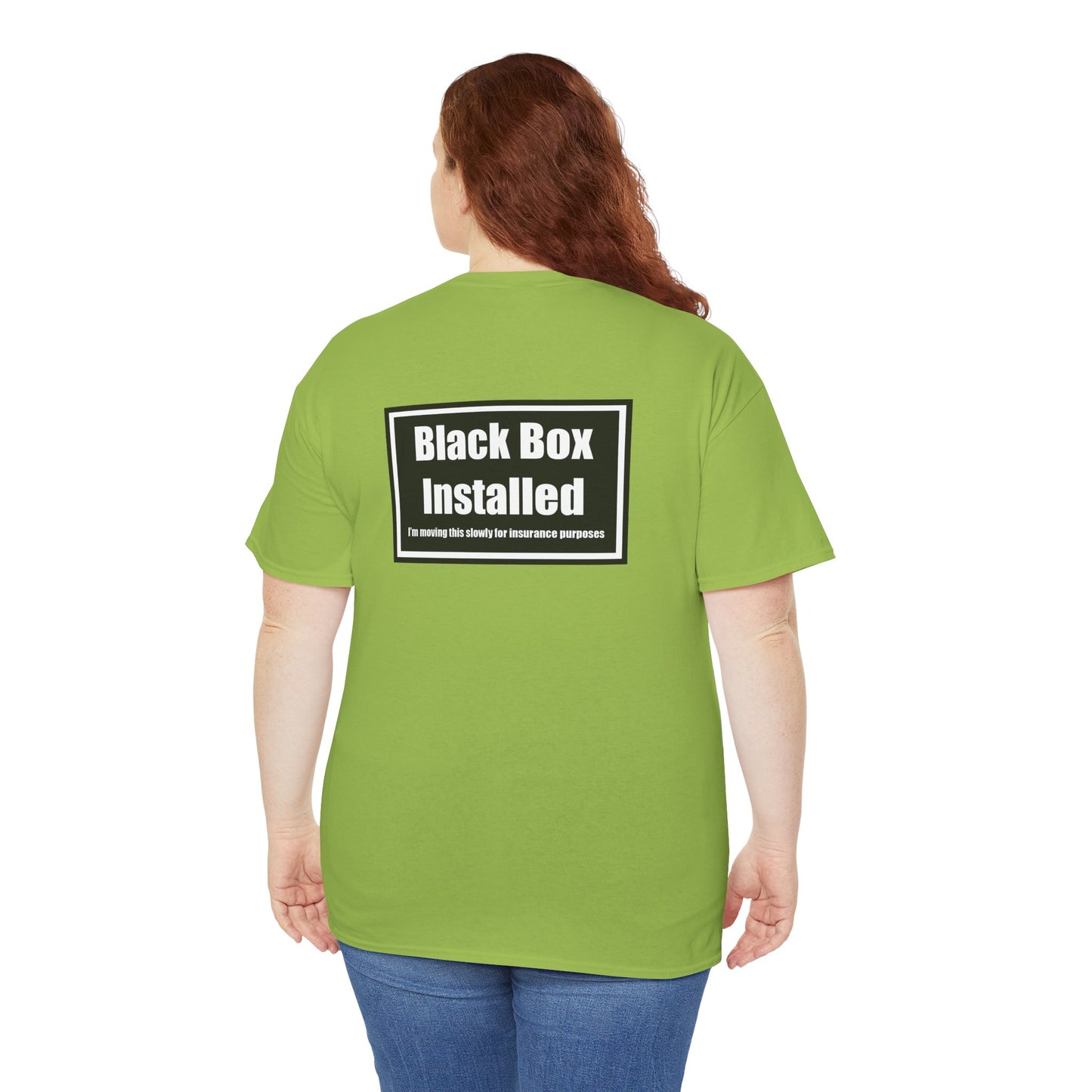 Black Box Installed, Back Design, Unisex Heavy Cotton Tee – Humor, Gifting, Casual Wear, Everyday Statements