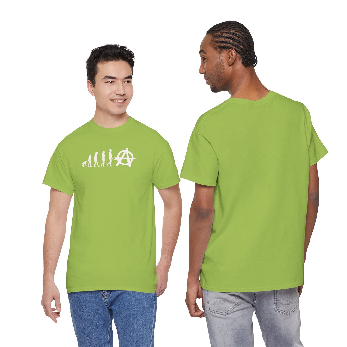 Unisex Heavy Cotton Tee. Evolution of man to Anarchy wish list