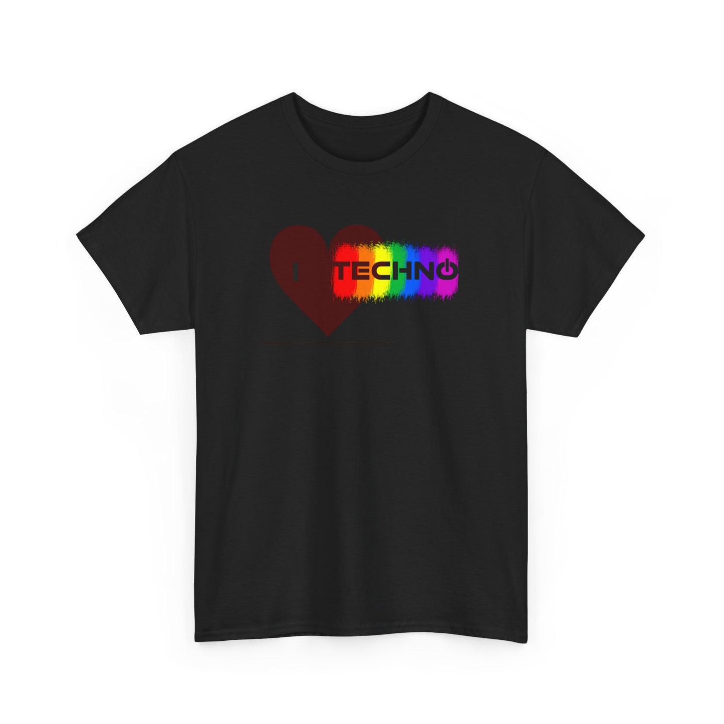 Techno Heart T-Shirt — Rainbow Rave Music Tee