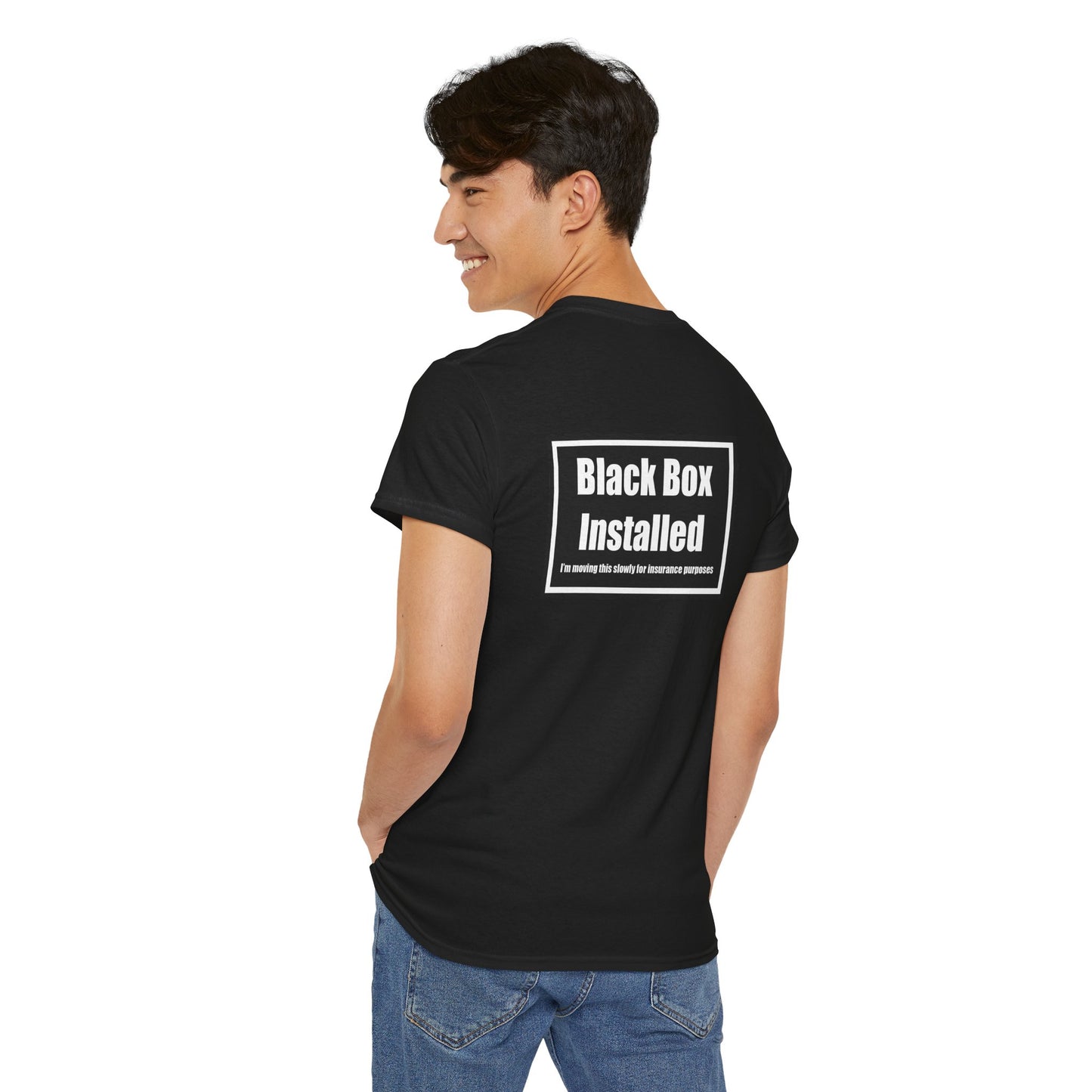 Black Box Installed, Back Design, Unisex Heavy Cotton Tee – Humor, Gifting, Casual Wear, Everyday Statements
