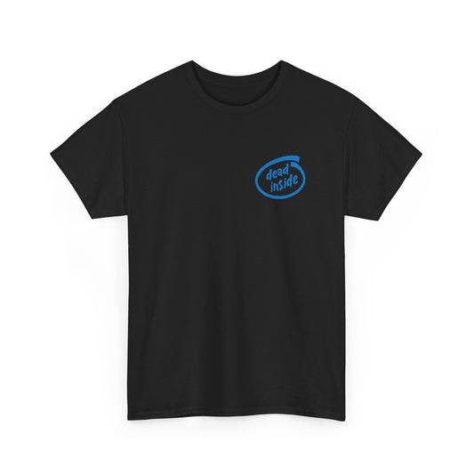dead inside chest logo T-Shirt | minimalist blue graphic tee humour funny