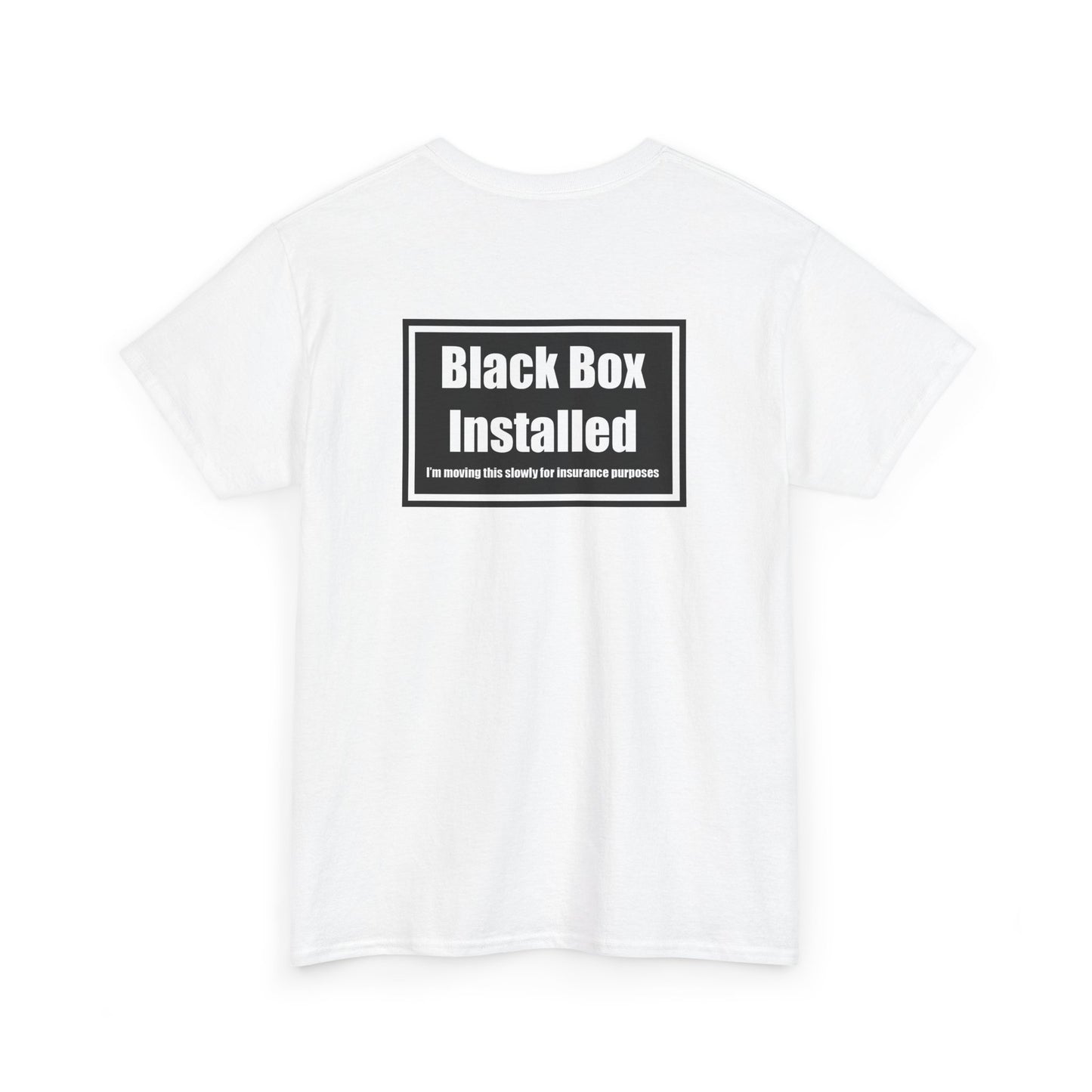 Black Box Installed, Back Design, Unisex Heavy Cotton Tee – Humor, Gifting, Casual Wear, Everyday Statements