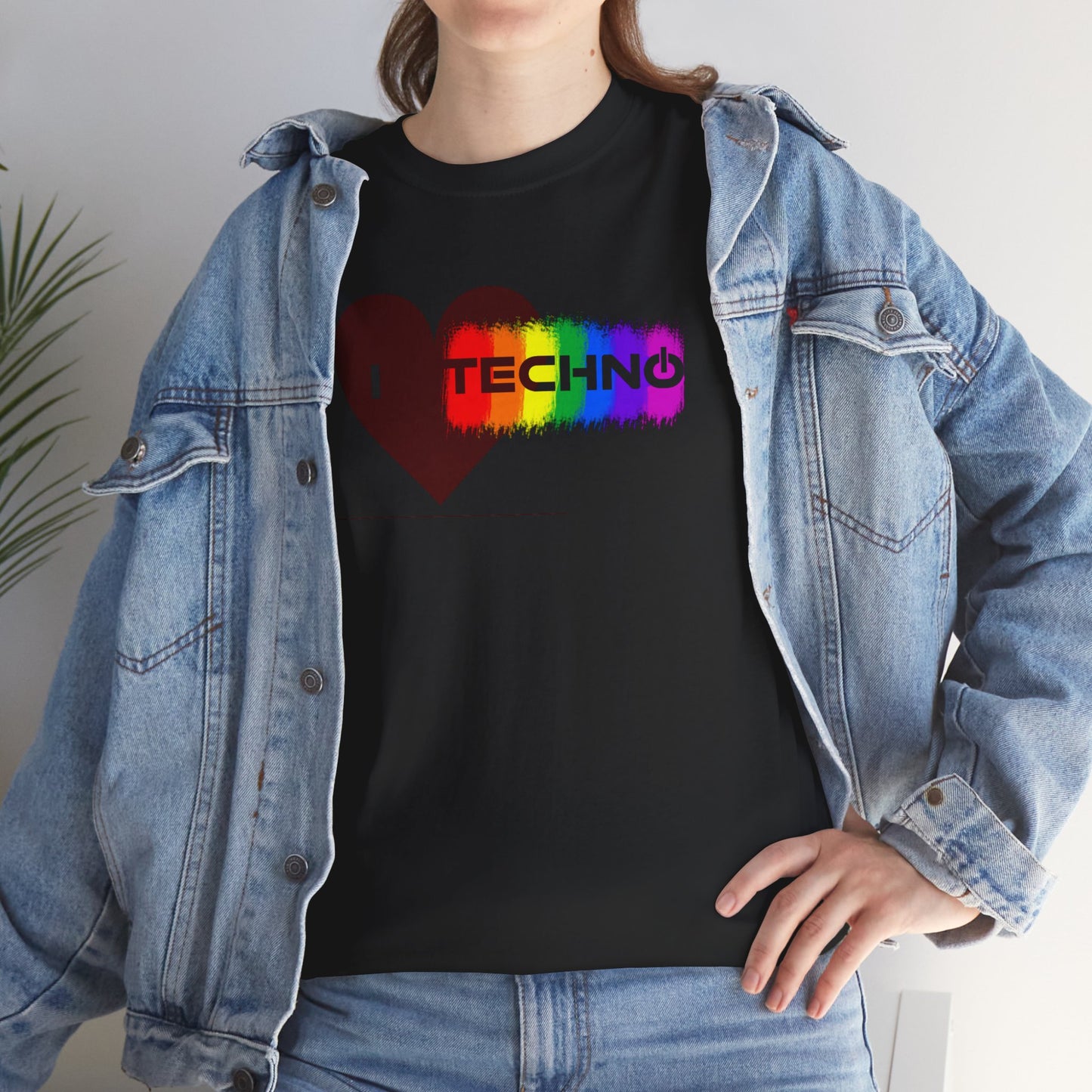 Techno Heart T-Shirt — Rainbow Rave Music Tee