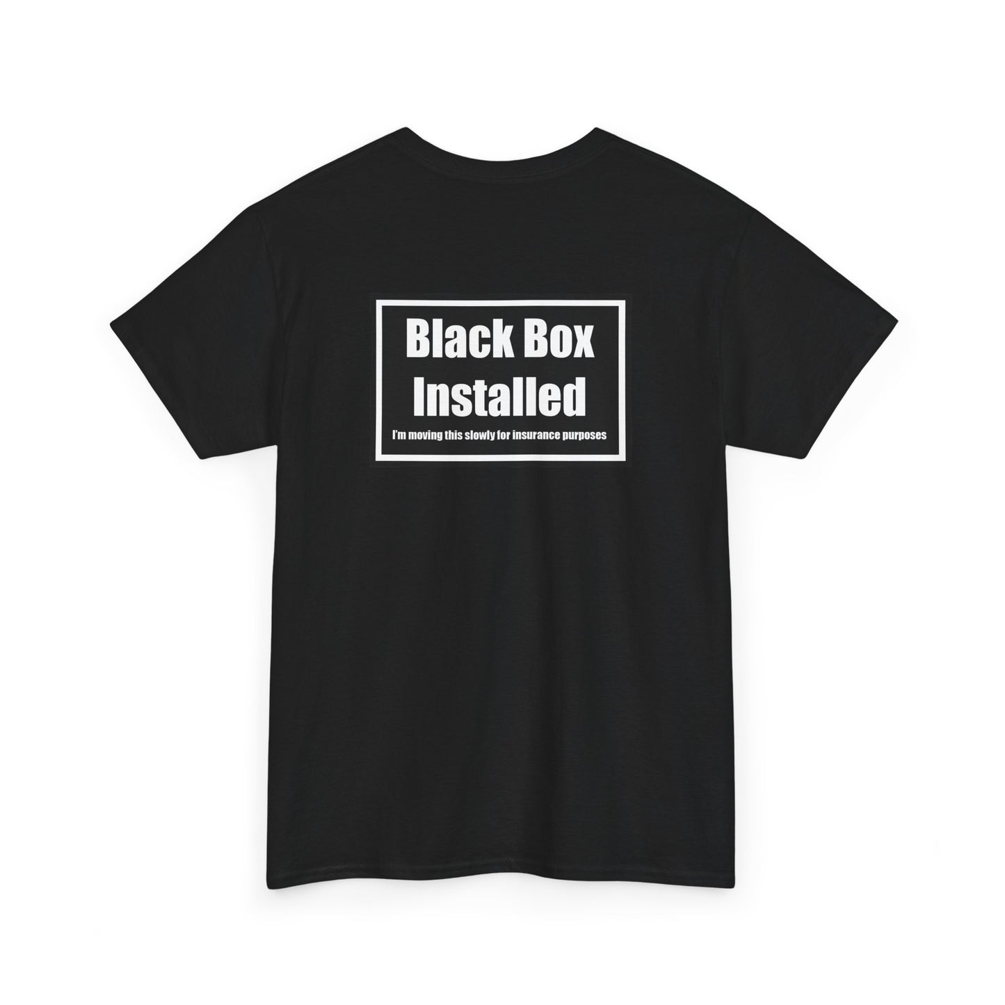 Black Box Installed, Back Design, Unisex Heavy Cotton Tee – Humor, Gifting, Casual Wear, Everyday Statements