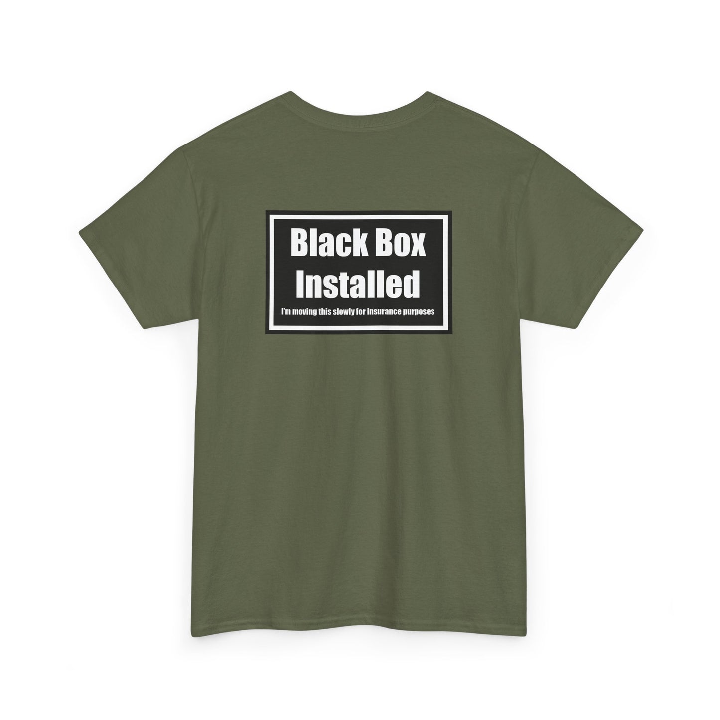 Black Box Installed, Back Design, Unisex Heavy Cotton Tee – Humor, Gifting, Casual Wear, Everyday Statements