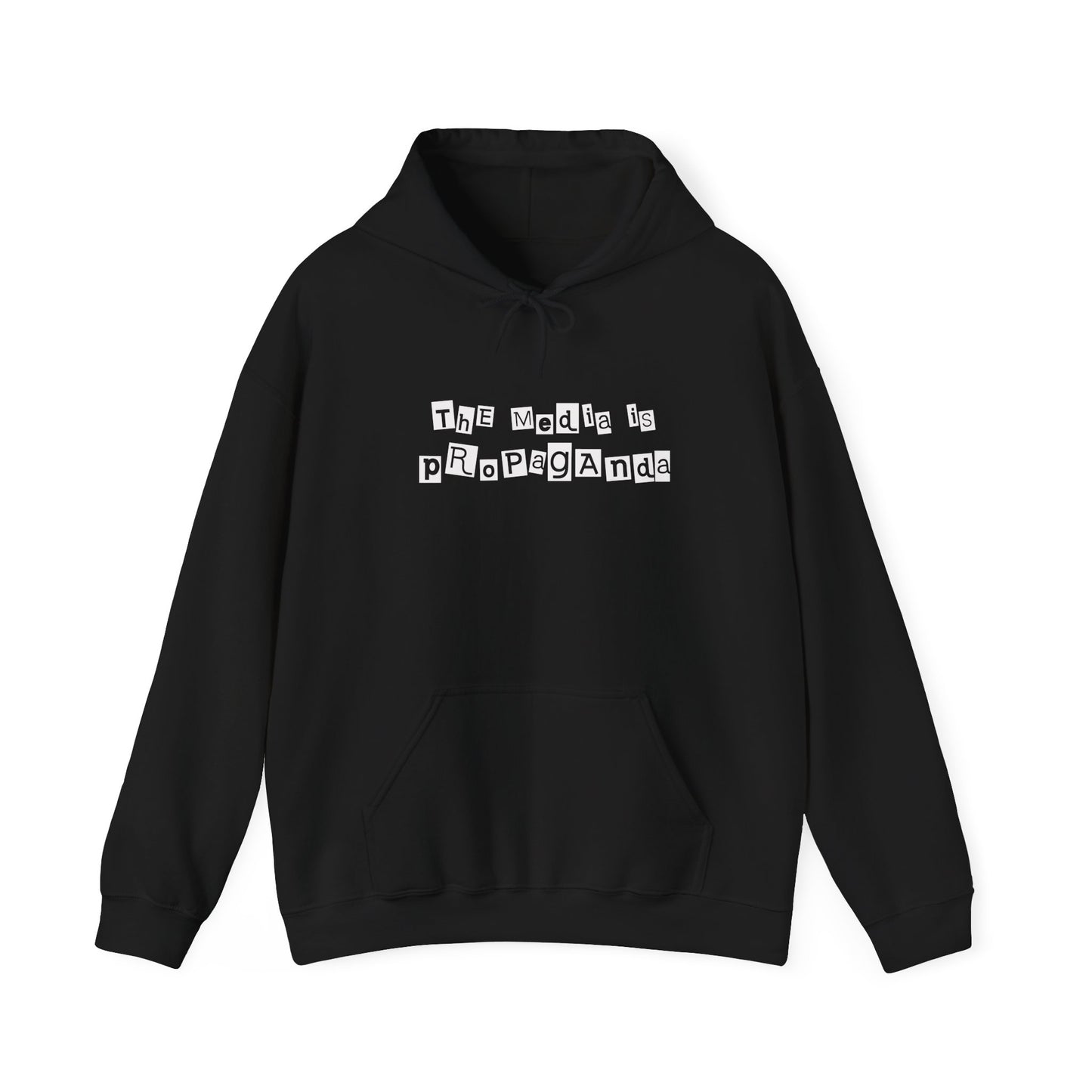 "The Media Is Propaganda" Ransom-Style Graphic Hoodie