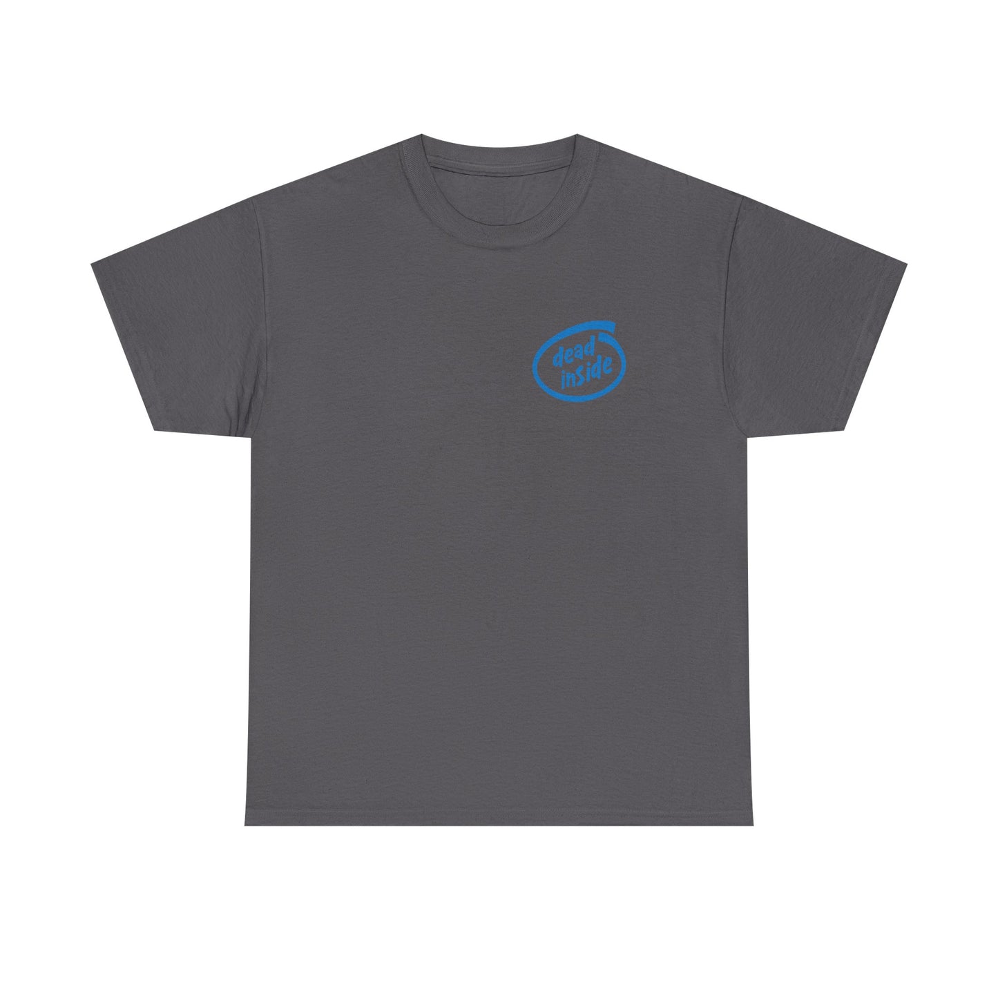 dead inside chest logo T-Shirt | minimalist blue graphic tee humour funny