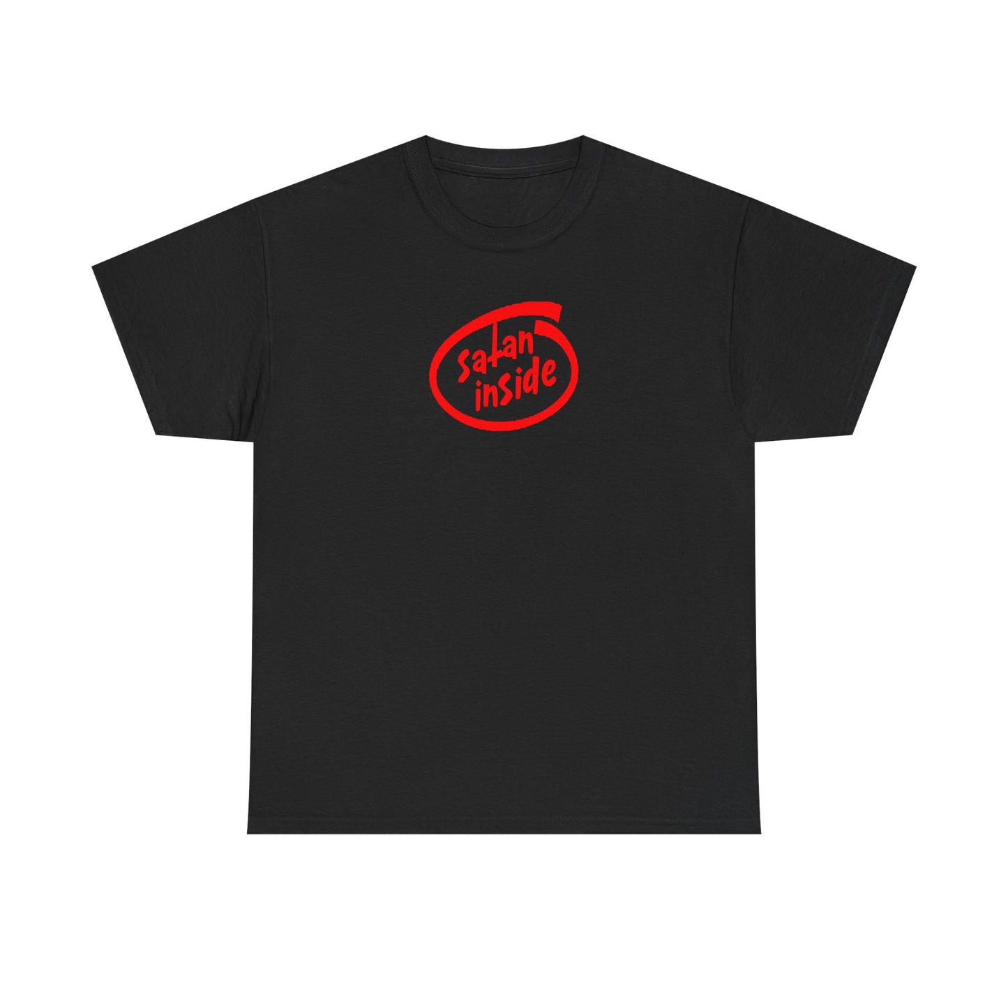 T-Shirt — "Satan Inside" Red Logo Gothic Tee funny humour