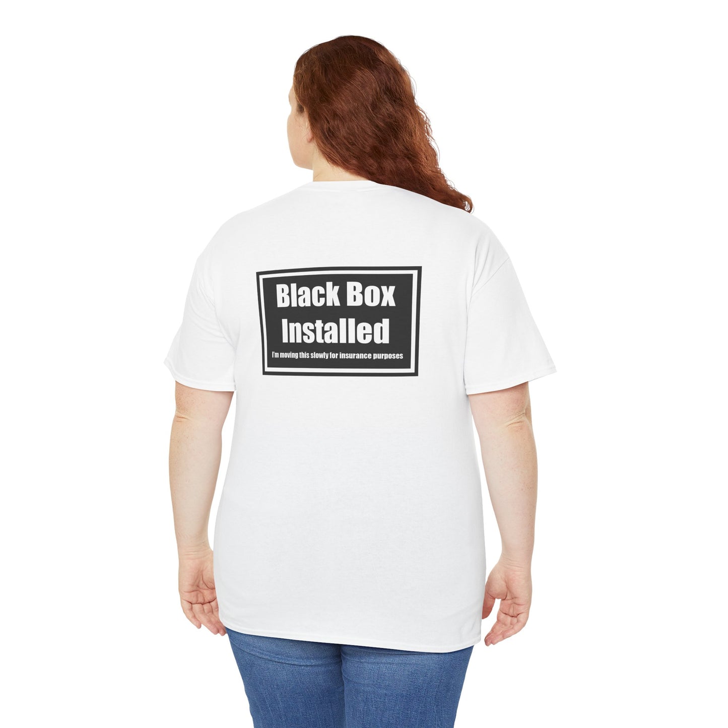Black Box Installed, Back Design, Unisex Heavy Cotton Tee – Humor, Gifting, Casual Wear, Everyday Statements