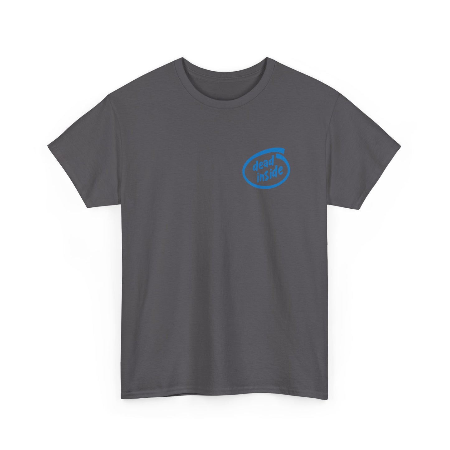 dead inside chest logo T-Shirt | minimalist blue graphic tee humour funny