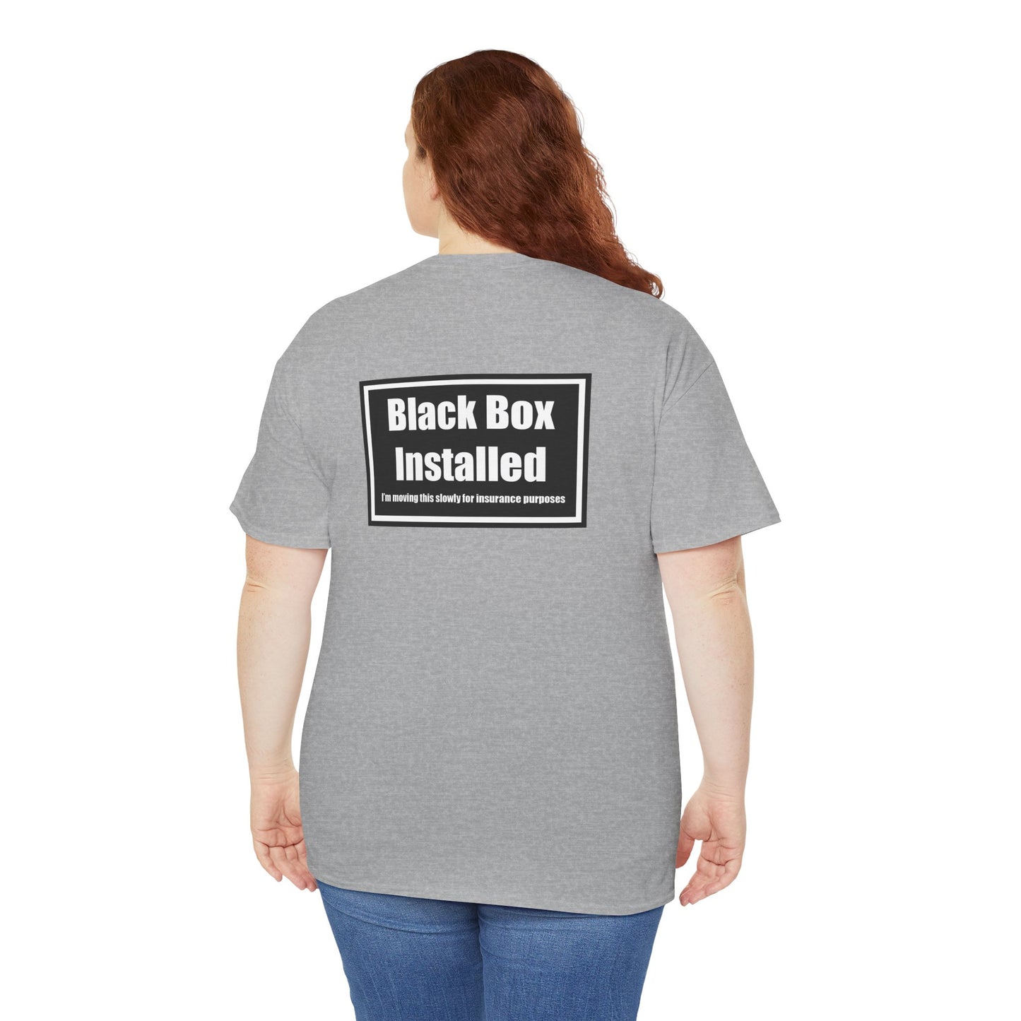 Black Box Installed, Back Design, Unisex Heavy Cotton Tee – Humor, Gifting, Casual Wear, Everyday Statements
