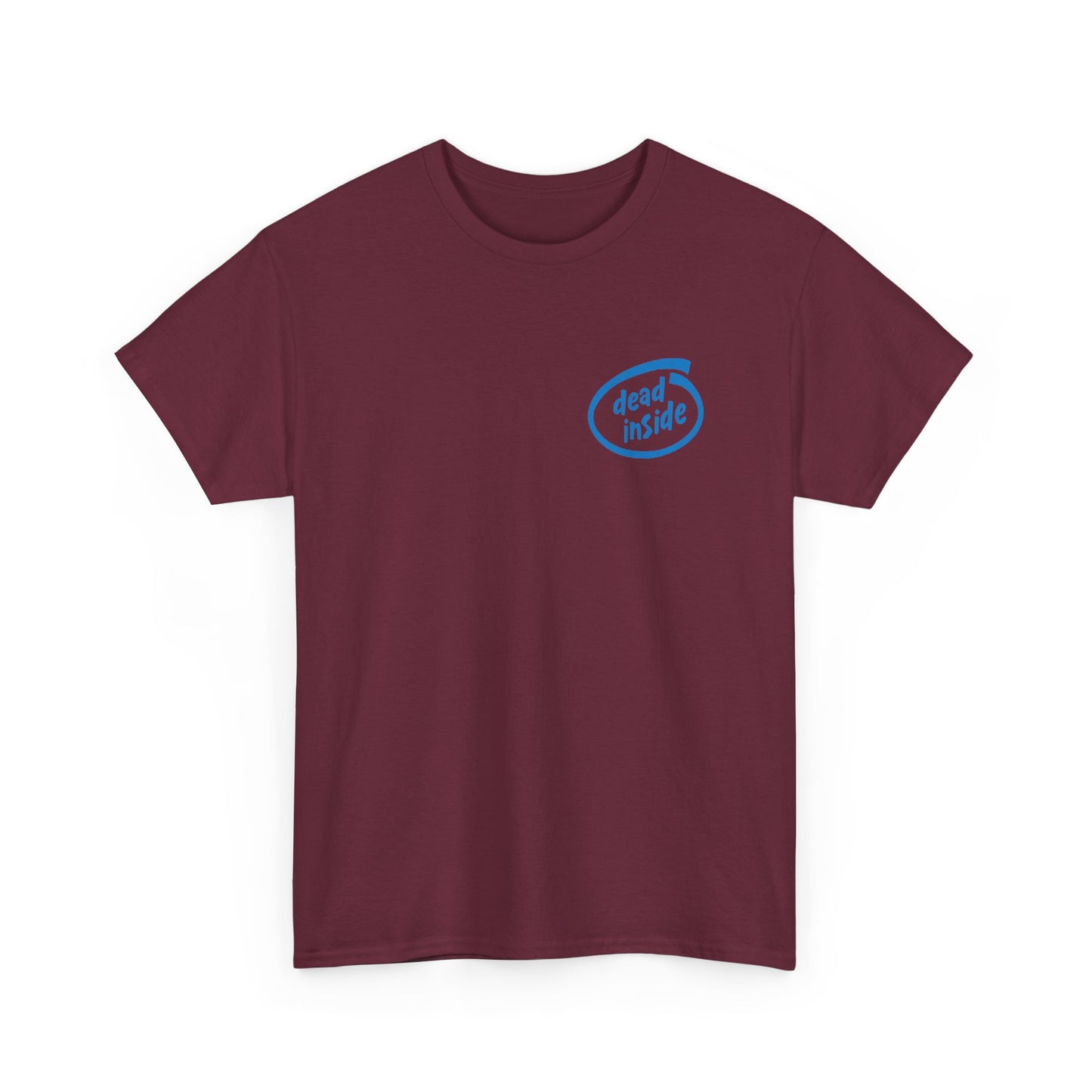dead inside chest logo T-Shirt | minimalist blue graphic tee humour funny