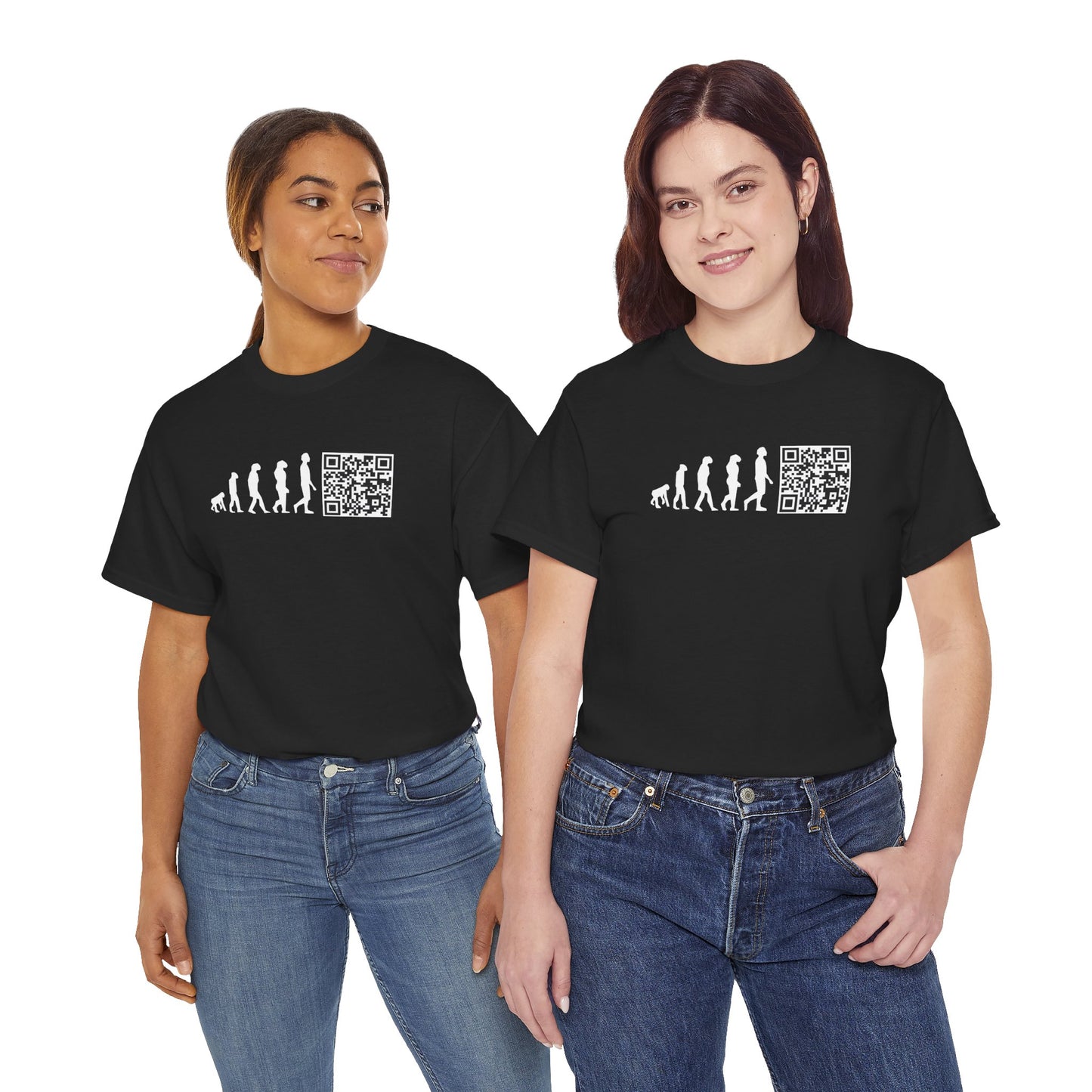 Evolution to QR Code T‑Shirt — Funny Tech & Science Graphic Tee